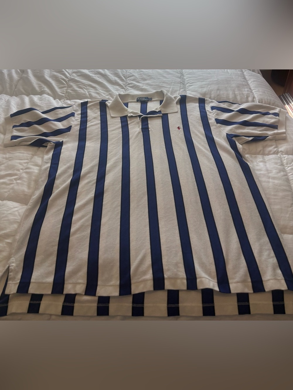 Vintage Polo by Ralph Lauren Blue White Striped Polo Shirt Size 3XLT